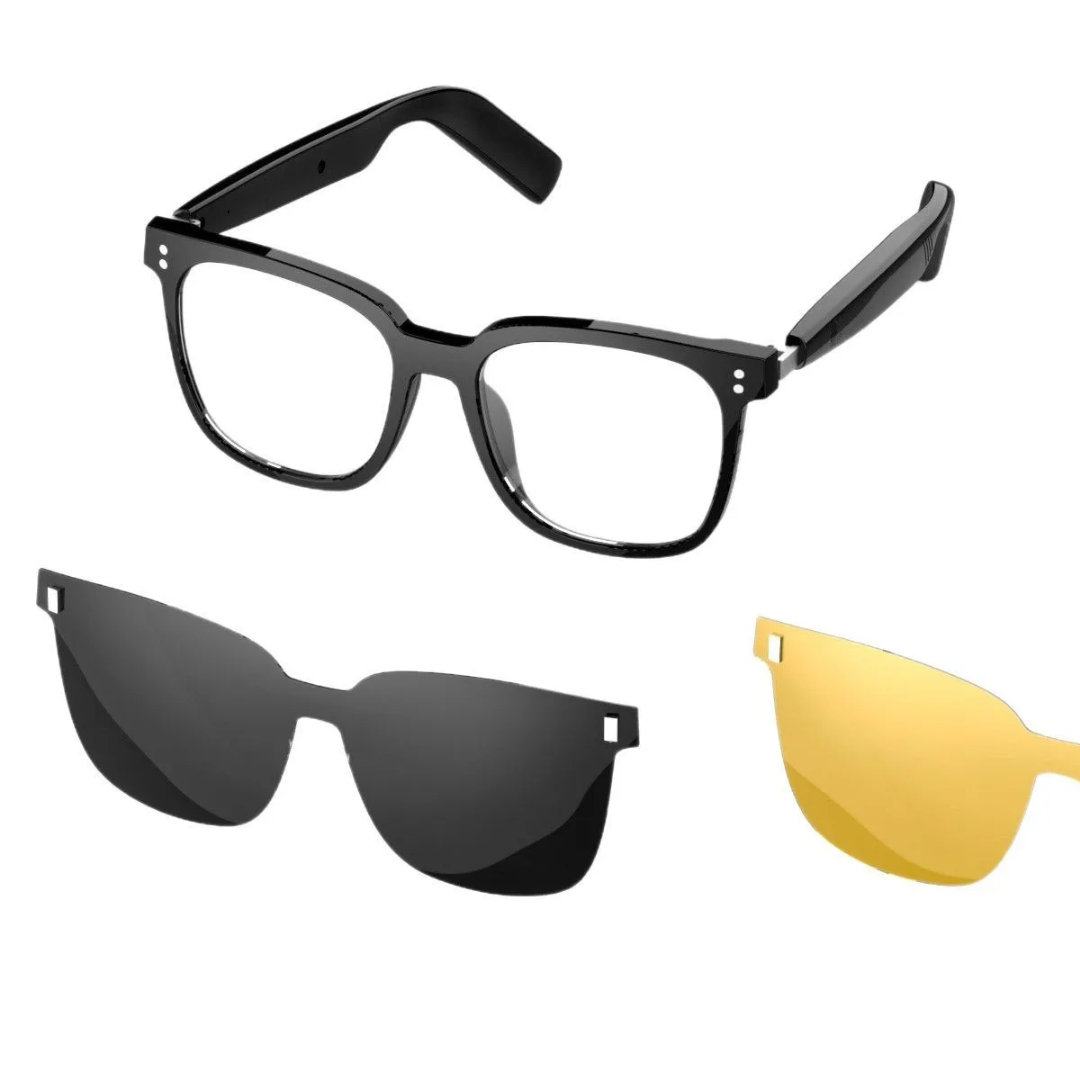 Lunettes Bluetooth VibeSound Duo – Lentilles anti-lumière bleue & solaires interchangeables